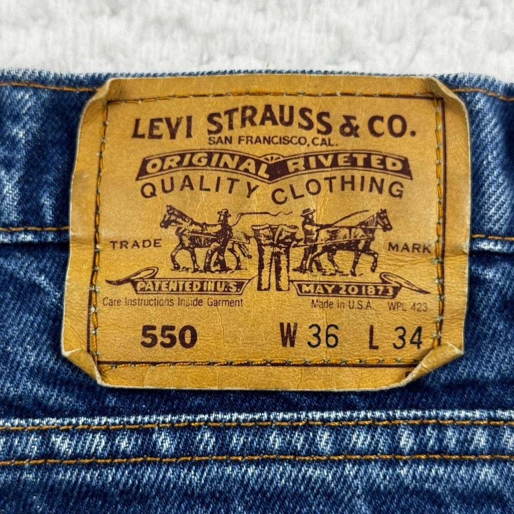 Vintage Levi's 550 Jeans Mens 36x34 Blue Denim Orange Tab USA Relaxed Fit